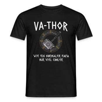 VA-THOR Für den coolsten Papa Episch und Humorvoll - Männer T-Shirt - Schwarz - Vorne - AI Model Male 178 light (178cm)