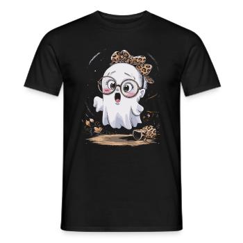 Mignon Doux Fantôme Halloween - T-shirt homme - noir - Devant - AI Model Male 178 light (178cm)