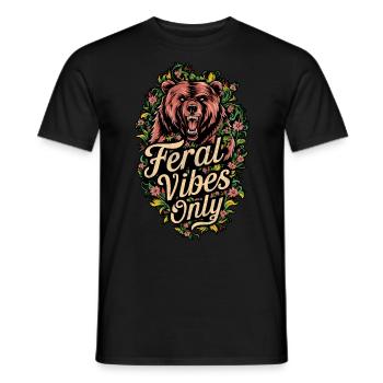 Wilde Vibes Nur Bär Wild Natur Blumig - Männer T-Shirt - Schwarz - Vorne - AI Model Male 178 light (178cm)