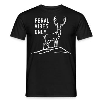 Ambiance sauvage uniquement Cerf Nature sauvage Conception d’aventure - T-shirt homme - noir - Devant - AI Model Male 178 light (178cm)
