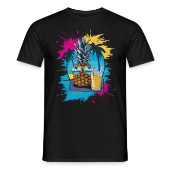 Sun Beach Ananas - Tropisch und Erfrischend - Männer T-Shirt - Schwarz - Vorne - AI Model Male 178 light (178cm)