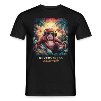 Monkey Chillout Vibes Design Relaxed and Stylish - Men's T-Shirt - black - Front - AI Model Male 178 light (178cm)
