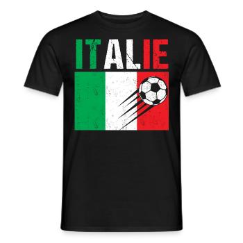 Drapeau Italie cadeau football foot italien - T-shirt homme - noir - Devant - AI Model Male 178 light (178cm)