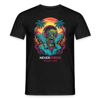 Zombi Chillout Vibes Design Relaxed and Stylish - Men's T-Shirt - black - Front - AI Model Male 178 light (178cm)