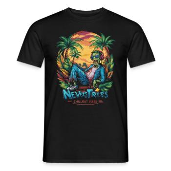 Zombi Chillout Vibes Design Relaxed and Stylish - Men's T-Shirt - black - Front - AI Model Male 178 light (178cm)