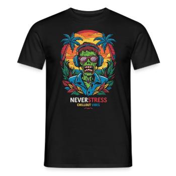 Zombi Chillout Vibes Design Entspannt und Stilvoll - Männer T-Shirt - Schwarz - Vorne - AI Model Male 178 light (178cm)