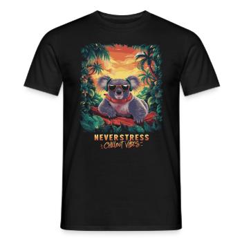 Koala Chillout Vibes Design Relaxed and Stylish - Men's T-Shirt - black - Front - AI Model Male 178 light (178cm)