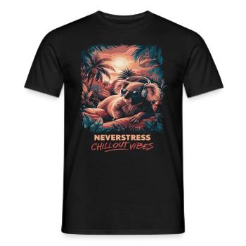 Koala Chillout Vibes Design Relaxed and Stylish - Men's T-Shirt - black - Front - AI Model Male 178 light (178cm)