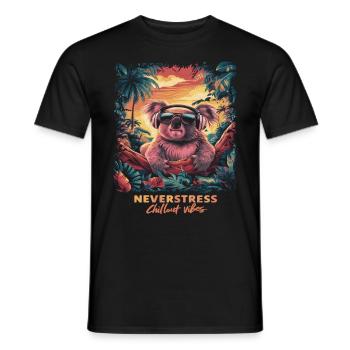 Koala Chillout Vibes Design Entspannt und Stilvoll - Männer T-Shirt - Schwarz - Vorne - AI Model Male 178 light (178cm)