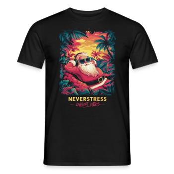 Santa Chillout Vibes Design Relaxed and Stylish - Men's T-Shirt - black - Front - AI Model Male 178 light (178cm)