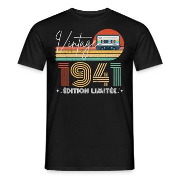 Vintage 1941 cadeau année de naissance 1941 rétro - T-shirt homme - noir - Devant - AI Model Male 178 light (178cm)