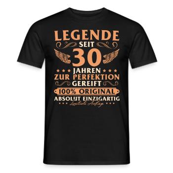 30 Jahre Legende Mann 30 Geburtstags - Männer T-Shirt - Schwarz - Vorne - AI Model Male 178 light (178cm)