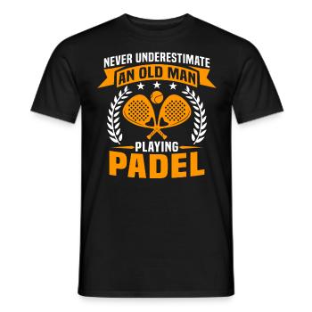 never underestimate an old man playing padel - T-shirt homme - noir - Devant - AI Model Male 178 light (178cm)