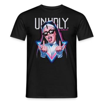 Provocative and expressive – rebellious fashion - Men's T-Shirt - black - Front - AI Model Male 178 light (178cm)