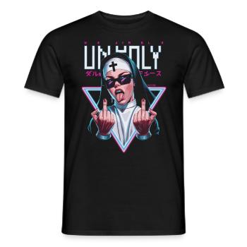 Provocative and expressive – rebellious fashion - Men's T-Shirt - black - Front - AI Model Male 178 light (178cm)