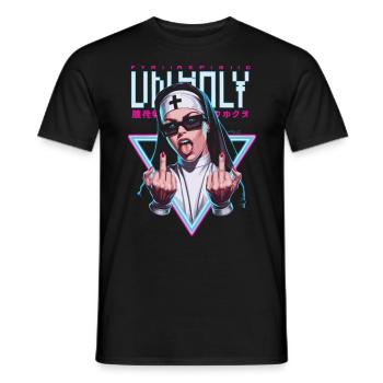 Provocative and expressive – rebellious fashion - Men's T-Shirt - black - Front - AI Model Male 178 light (178cm)