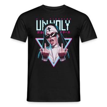 Provocative and expressive – rebellious fashion - Men's T-Shirt - black - Front - AI Model Male 178 light (178cm)