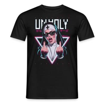 Provocative and expressive – rebellious fashion - Men's T-Shirt - black - Front - AI Model Male 178 light (178cm)