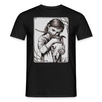 Hidden Darkness – Girl with Demon Skull - Men's T-Shirt - black - Front - AI Model Male 178 light (178cm)