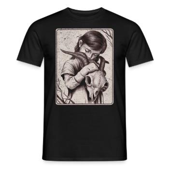 Verborgene Dunkelheit – Mädchen mit Dämonenschädel - Männer T-Shirt - Schwarz - Vorne - AI Model Male 178 light (178cm)