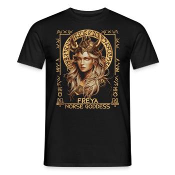 Freya – Göttin der nordischen Mythen - Männer T-Shirt - Schwarz - Vorne - AI Model Male 178 light (178cm)