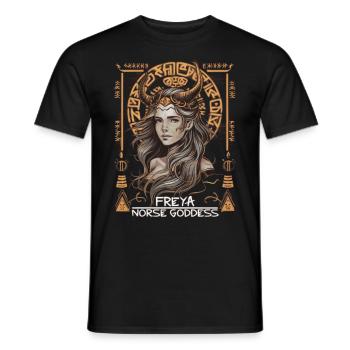 Freya – Göttin der nordischen Mythen - Männer T-Shirt - Schwarz - Vorne - AI Model Male 178 light (178cm)