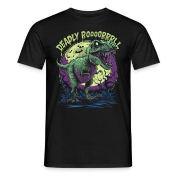 Zombie T-REX – Deadly Roar für Dinoliebhaber - Männer T-Shirt - Schwarz - Vorne - AI Model Male 178 light (178cm)