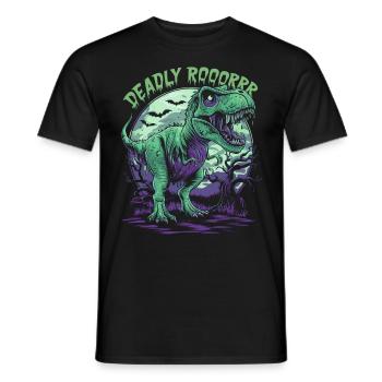 Zombie T-REX – Deadly Roar für Dinoliebhaber - Männer T-Shirt - Schwarz - Vorne - AI Model Male 178 light (178cm)