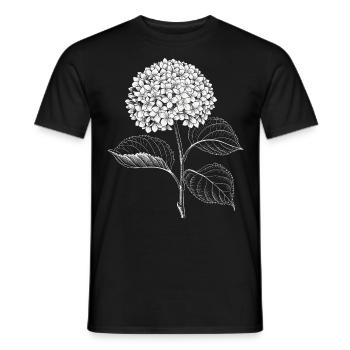 Hydrangea Floral Botanical Art Vintage Garden - Men's T-Shirt - black - Front - AI Model Male 178 light (178cm)