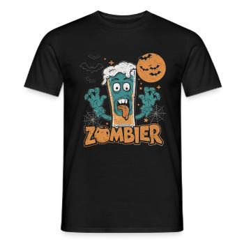 Zombier The perfect design for beer and Halloween - Men's T-Shirt - black - Front - AI Model Male 178 light (178cm)
