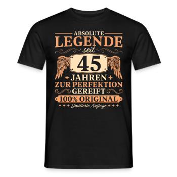 45 Geburtstag Vintage Legende seit 45 Jahren - Männer T-Shirt - Schwarz - Vorne - AI Model Male 178 light (178cm)