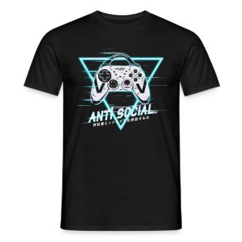 Gaming Controller Glitch Design - Männer T-Shirt - Schwarz - Vorne - AI Model Male 178 light (178cm)