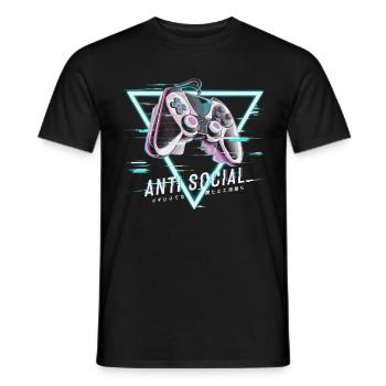 Gaming Controller Glitch Design - Männer T-Shirt - Schwarz - Vorne - AI Model Male 178 light (178cm)