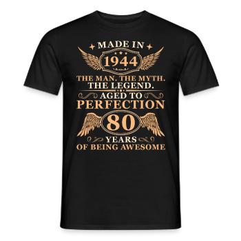 1944 Jahrgang Vintage Mann 80 Geburtstag - Männer T-Shirt - Schwarz - Vorne - AI Model Male 178 light (178cm)