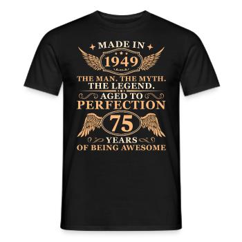 1949 Jahrgang Vintage Mann 75 Geburtstag - Männer T-Shirt - Schwarz - Vorne - AI Model Male 178 light (178cm)