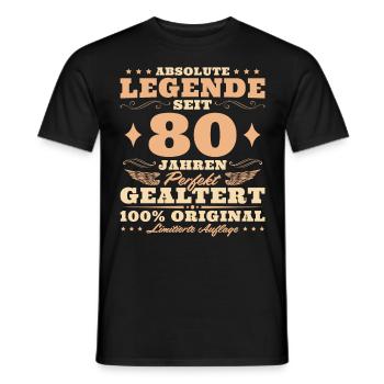 80 Geburtstag Perfekt Gealtert 80 Jahre - Männer T-Shirt - Schwarz - Vorne - AI Model Male 178 light (178cm)