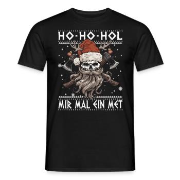 Ho Ho Let's get a mead - Men's T-Shirt - black - Front - AI Model Male 178 light (178cm)