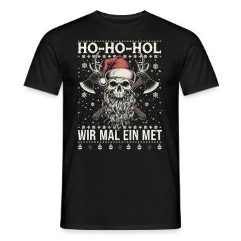 Ho Ho Let's get a mead - Men's T-Shirt - black - Front - AI Model Male 178 light (178cm)