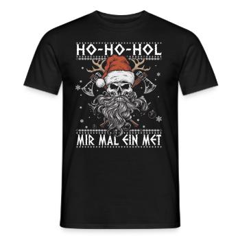 Ho Ho Let's get a mead - Men's T-Shirt - black - Front - AI Model Male 178 light (178cm)