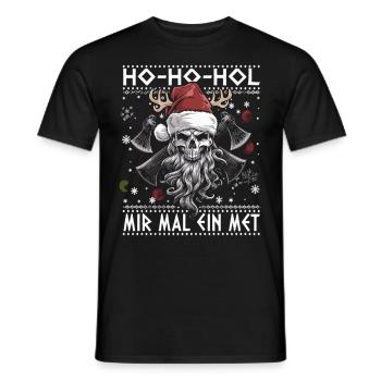 Ho Ho Let's get a mead - Men's T-Shirt - black - Front - AI Model Male 178 light (178cm)