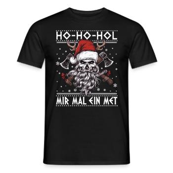 Ho Ho Let's get a mead - Men's T-Shirt - black - Front - AI Model Male 178 light (178cm)