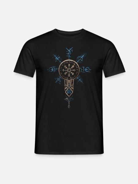 Thorshammer – Runen & Wikinger-Symbolik - Männer T-Shirt - Schwarz