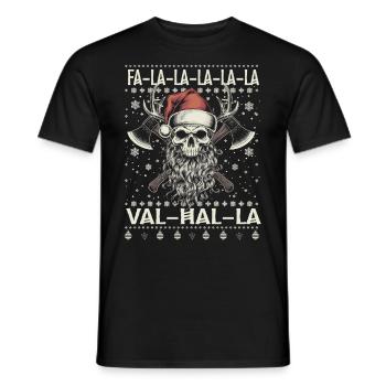 Noël viking Fa-la-la Valhalla Humour - T-shirt homme - noir - Devant - AI Model Male 178 light (178cm)