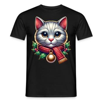 Katze - Männer T-Shirt - Schwarz - Vorne - AI Model Male 178 light (178cm)