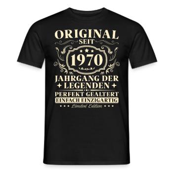 55 Jahre Original seit 1970 Jahrgang - Männer T-Shirt - Schwarz - Vorne - AI Model Male 178 light (178cm)