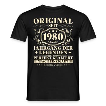 45 Jahre Original seit 1980 Jahrgang - Männer T-Shirt - Schwarz - Vorne - AI Model Male 178 light (178cm)