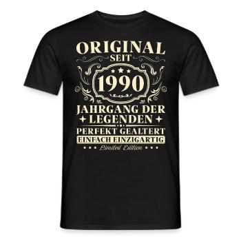 35 Jahre Original seit 1990 Jahrgang - Männer T-Shirt - Schwarz - Vorne - AI Model Male 178 light (178cm)