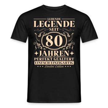 80 Jahre Perfekt Gealtert 80 Geburtstag - Männer T-Shirt - Schwarz - Vorne - AI Model Male 178 light (178cm)