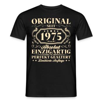 Original 1975 Jahrgang geboren Geburtstag - Männer T-Shirt - Schwarz - Vorne - AI Model Male 178 light (178cm)