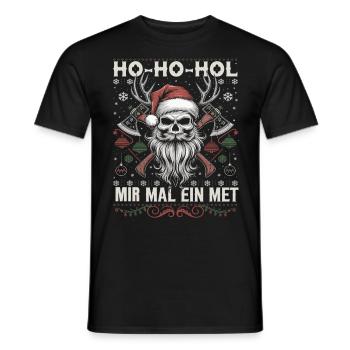 Ho Ho Let's get a mead - Men's T-Shirt - black - Front - AI Model Male 178 light (178cm)